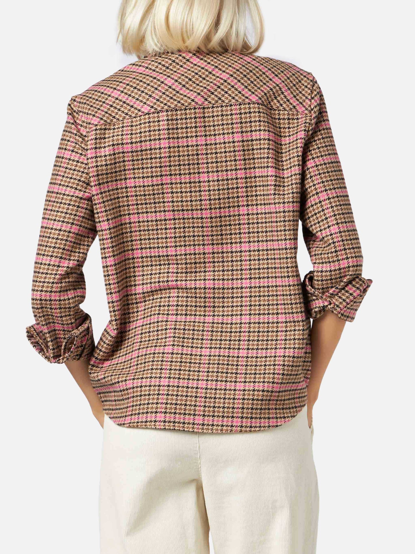 Damen-Overshirt mit Pied-de-Poule-Print