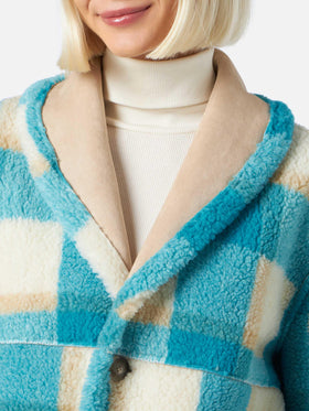 Giacca Dorys reversibile effetto shearling con stampa tartan