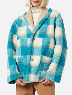 Giacca Dorys reversibile effetto shearling con stampa tartan