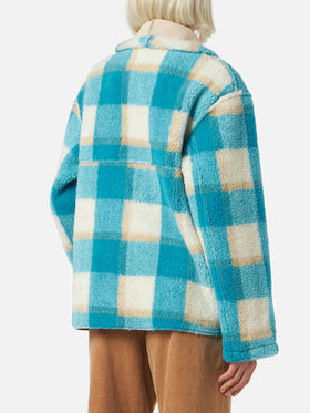 Giacca Dorys reversibile effetto shearling con stampa tartan