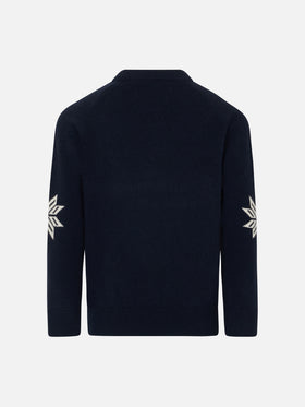 Boy crewneck sweater with St. Barth Ski Club print - MC2 Saint Barth