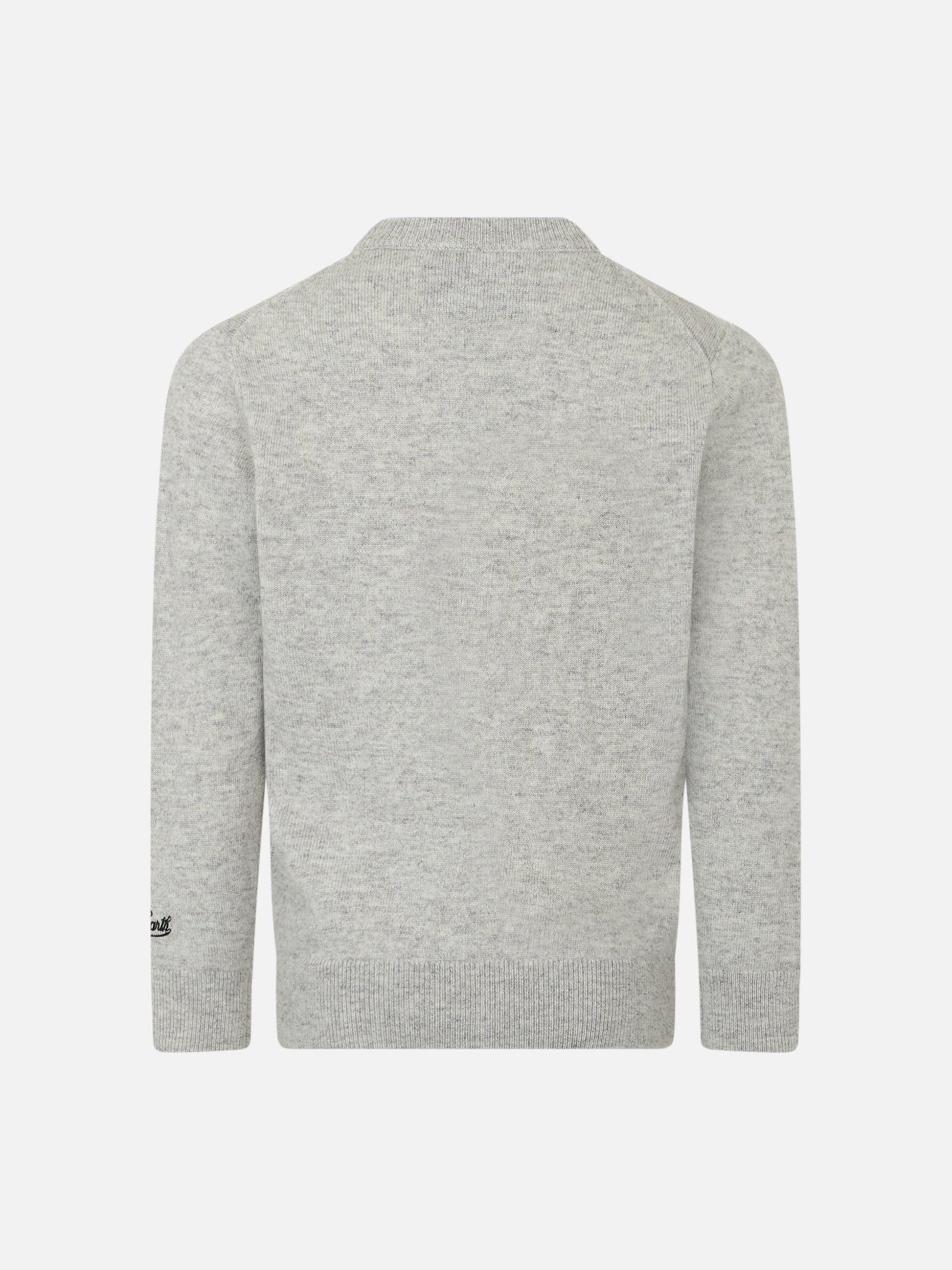 Boy crewneck sweater with Panda saves you jacquard - MC2 Saint Barth