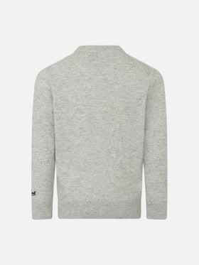 Boy crewneck sweater with Panda saves you jacquard - MC2 Saint Barth