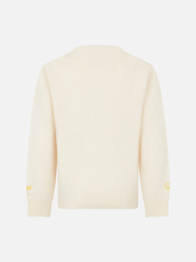 Boy crewneck sweater with The Simpson family jacquard | THE SIMPSONS SPECIAL EDITION - MC2 Saint Barth