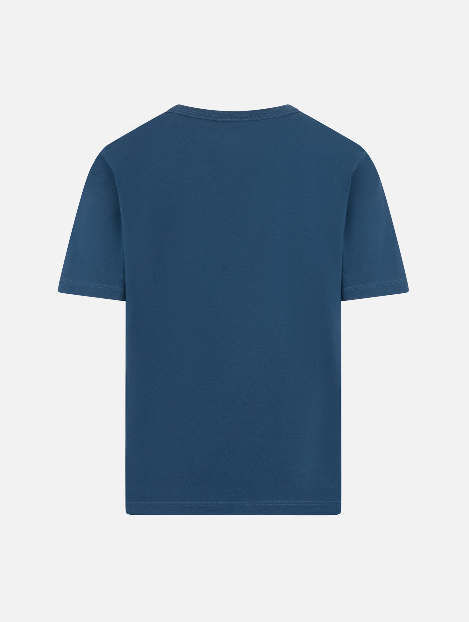 Boy navy blue cotton jersey t-shirt Dover with St. Barth embroidery - MC2 Saint Barth