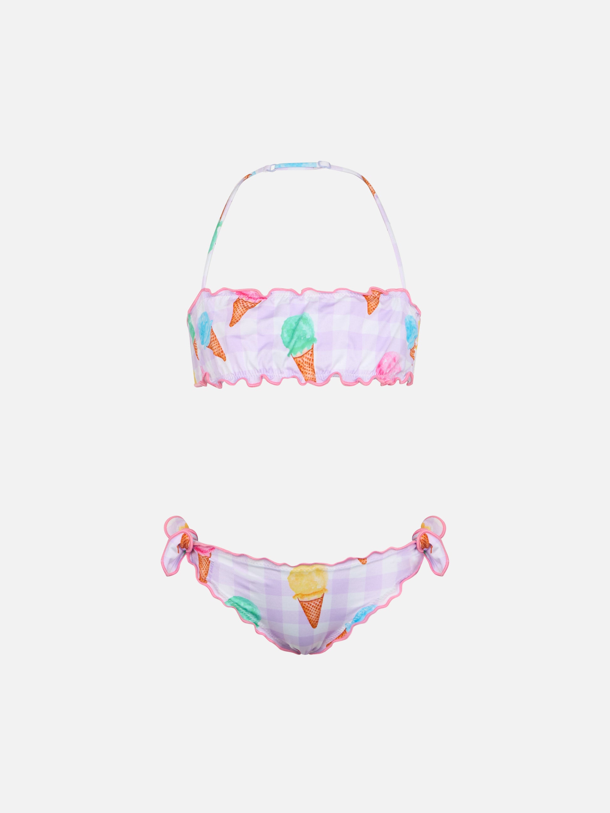 Girl classic bandeau bikini Emy with ice cream print - MC2 Saint Barth