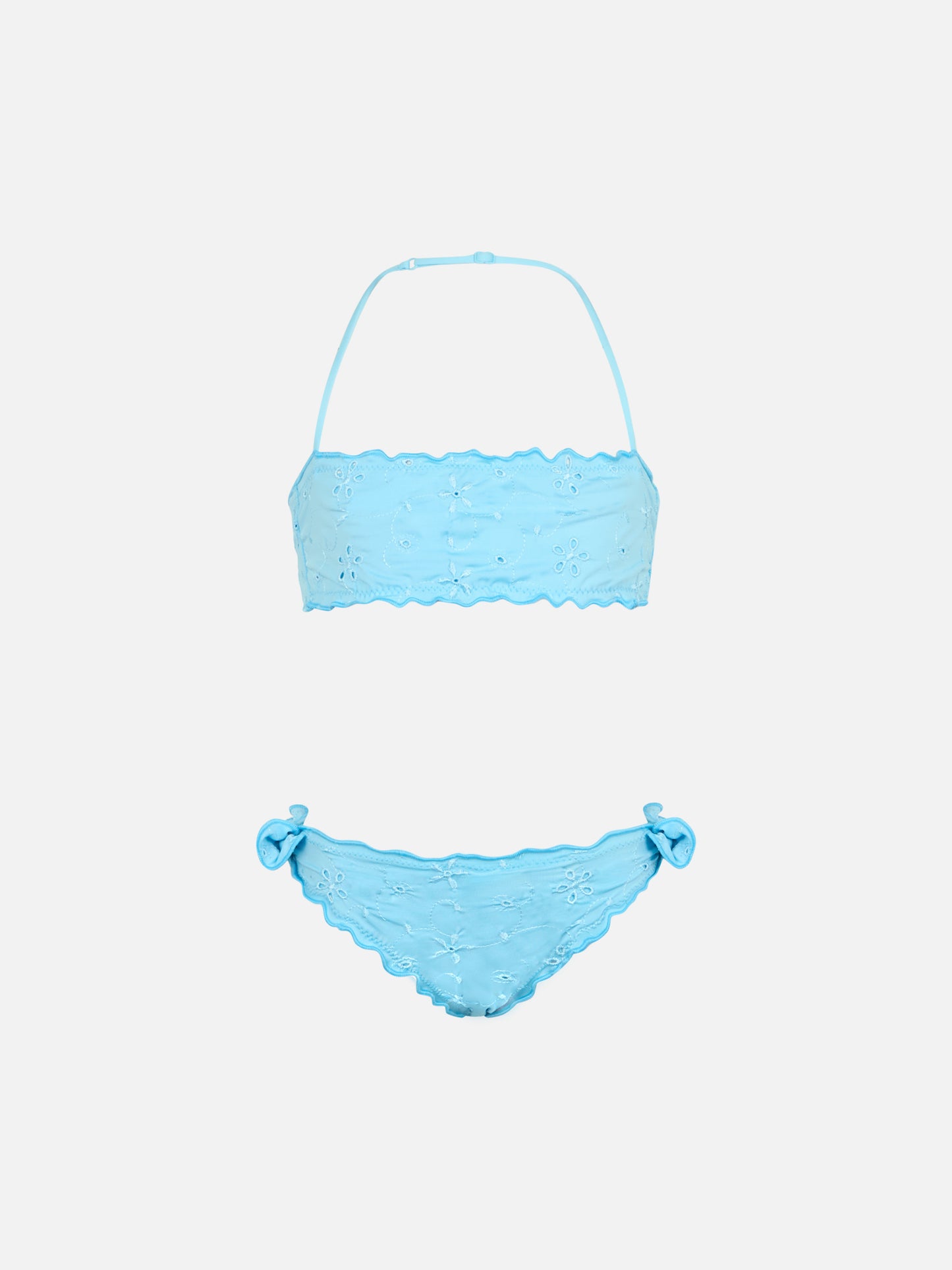 Emy classic bandeau bikini with Sangallo lace embroidery - MC2 Saint Barth