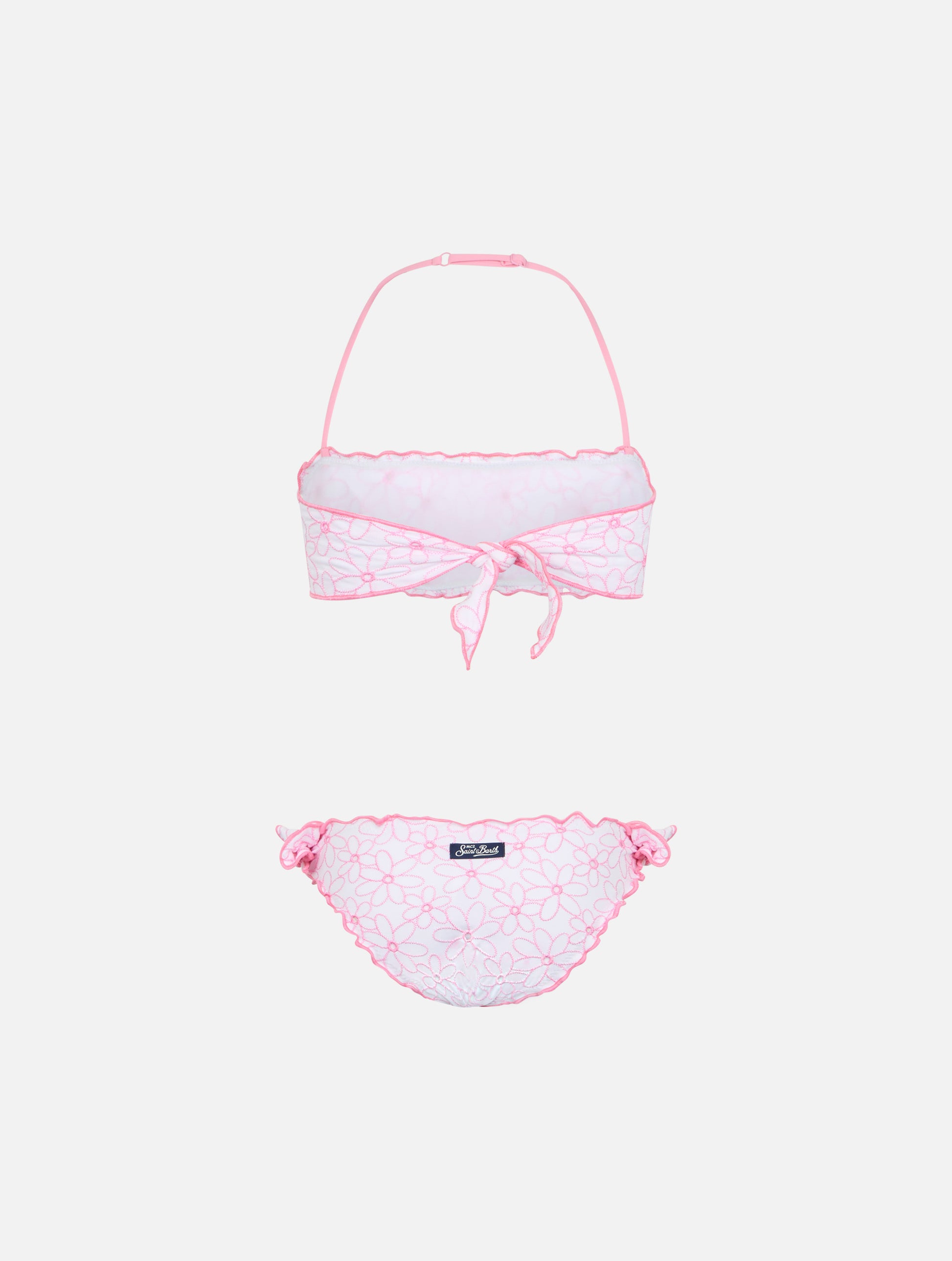 Girl classic bandeau bikini Emy with daisy embroidery - MC2 Saint Barth
