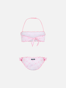 Girl classic bandeau bikini Emy with daisy embroidery - MC2 Saint Barth