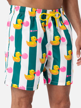 Herren-Swimshorts Gustavia in mittlerer Länge mit Ducky Big Babol-Print | BIG BABOL SPECIAL EDITION 