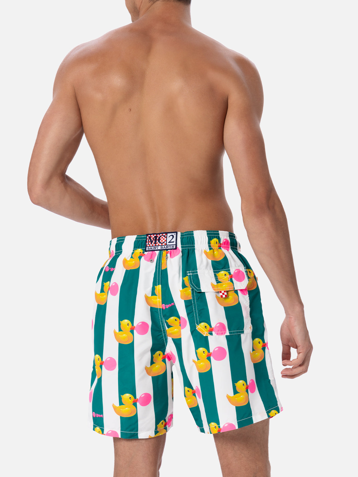 Herren-Swimshorts Gustavia in mittlerer Länge mit Ducky Big Babol-Print | BIG BABOL SPECIAL EDITION 