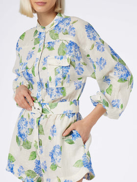 Woman floral linen playsuit Hanniel - MC2 Saint Barth