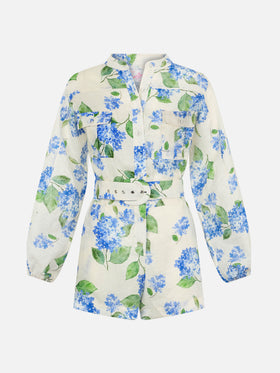 Woman floral linen playsuit Hanniel - MC2 Saint Barth