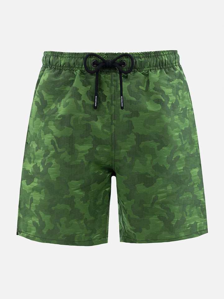 Man ripstop fabric swim shorts Harbour The Riviera with camo jacquard - MC2 Saint Barth