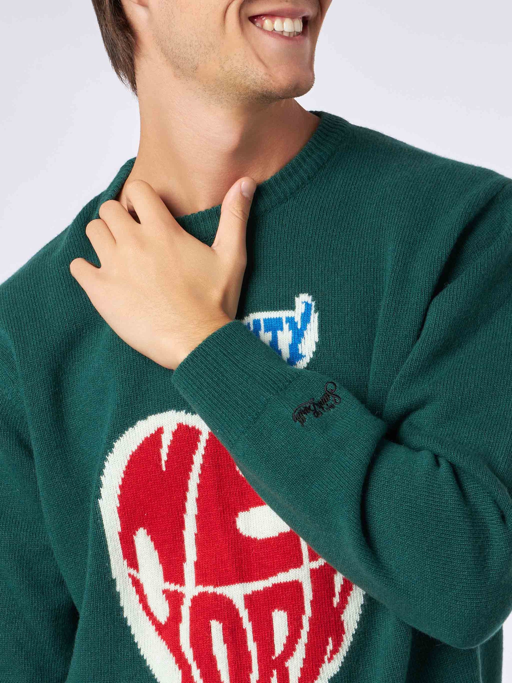 Man sweater with New York apple jacquard - MC2 Saint Barth