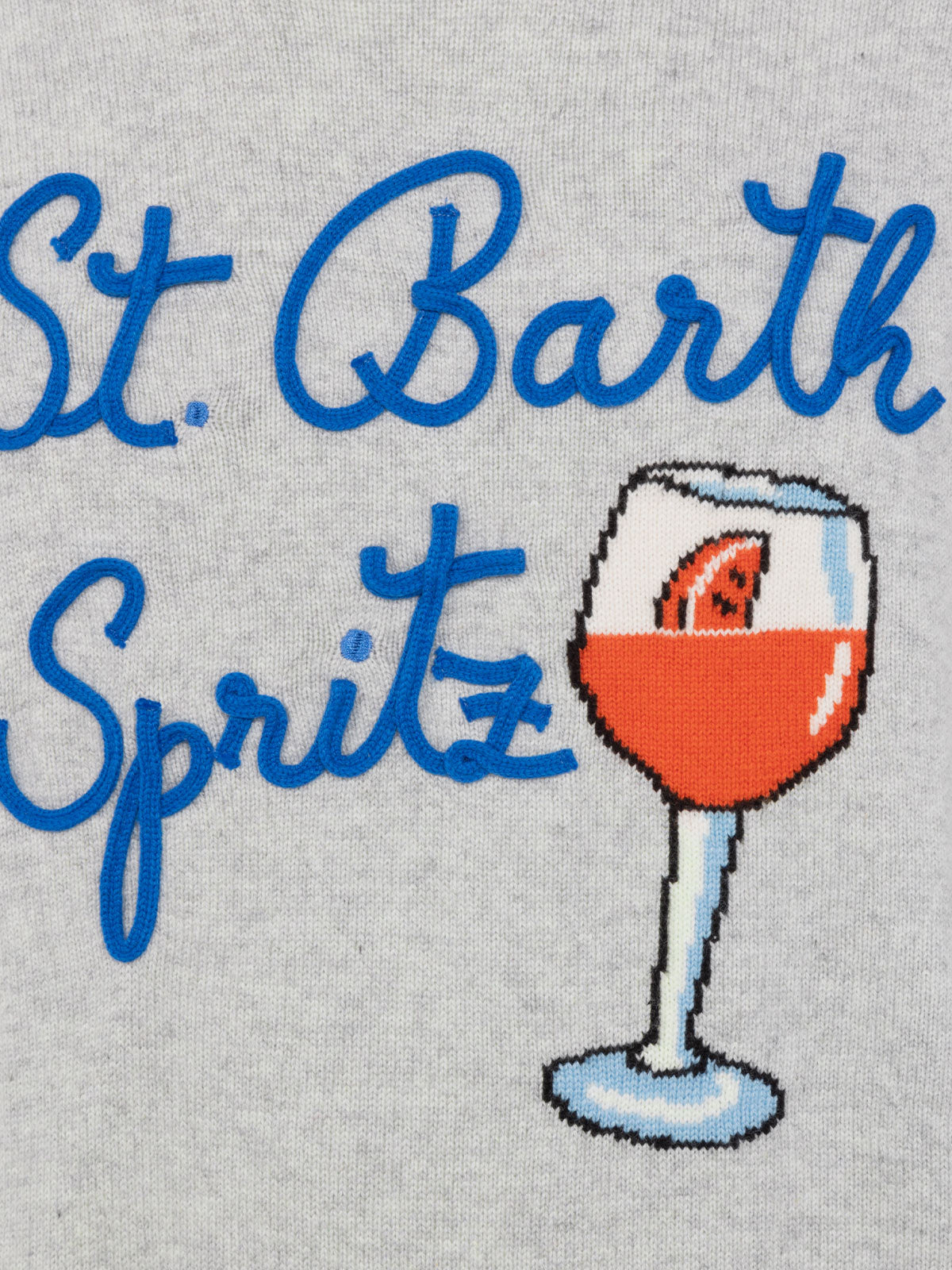 Man gray sweater Heron with Spritz glass - MC2 Saint Barth