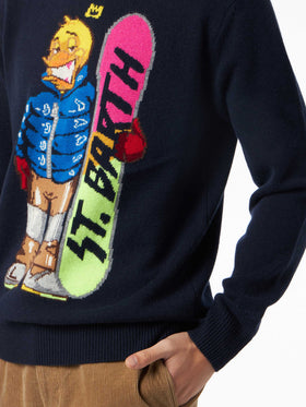 Man crewneck sweater with Crypto Ducky jacquard | CRYPTO PUPPETS SPECIAL EDITION - MC2 Saint Barth