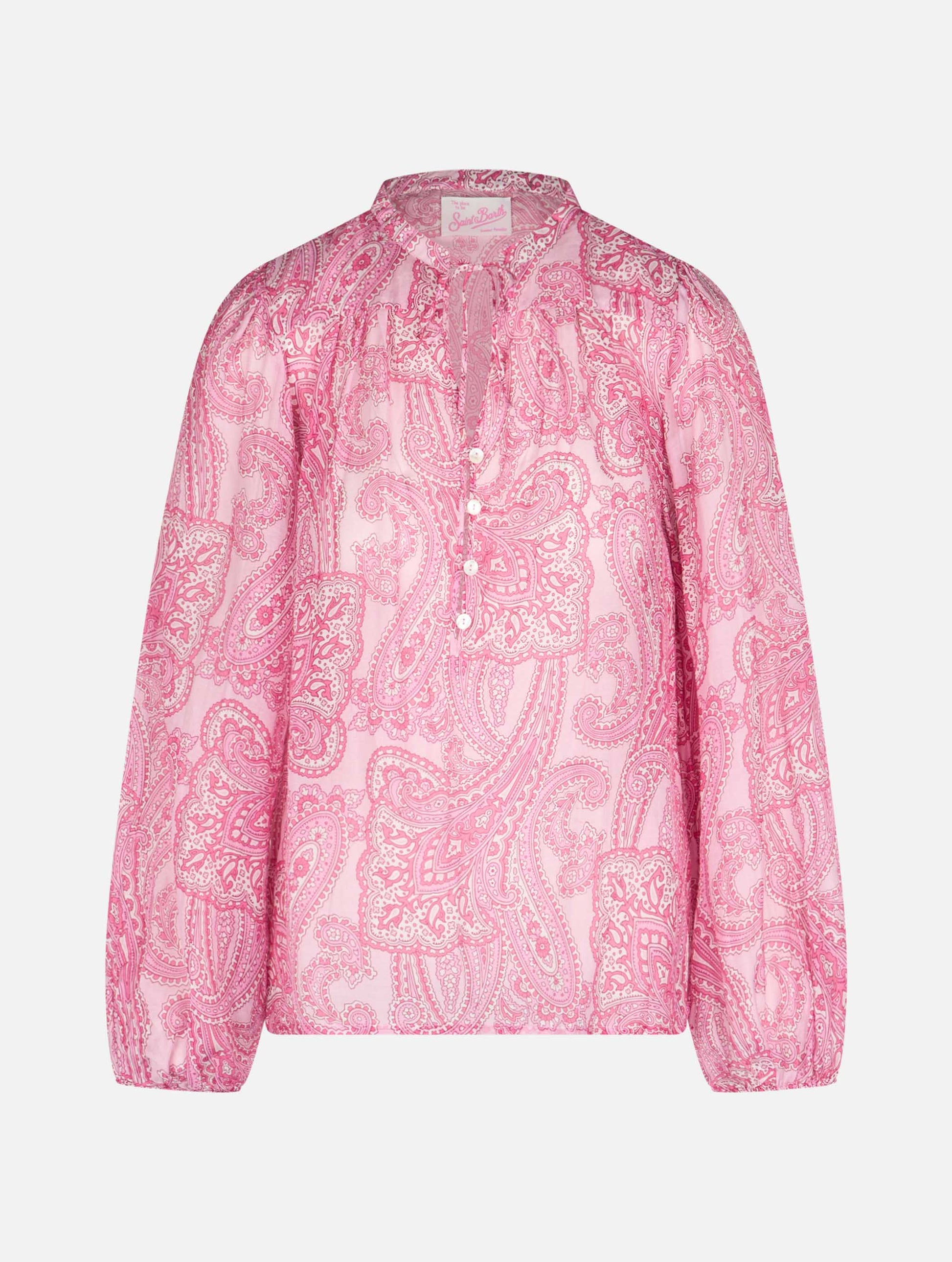 Woman silk voile paisley blouse Harper - MC2 Saint Barth