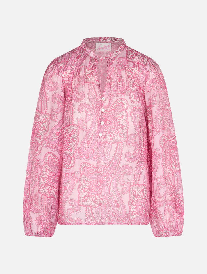 Woman silk voile paisley blouse Harper - MC2 Saint Barth