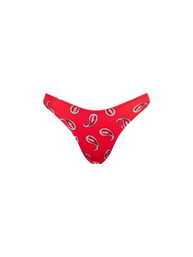Woman cheeky swim briefs with paisley print - MC2 Saint Barth