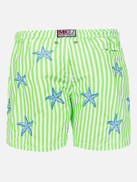 Klassische Herren-Badeshorts mit Seestern-Stickerei