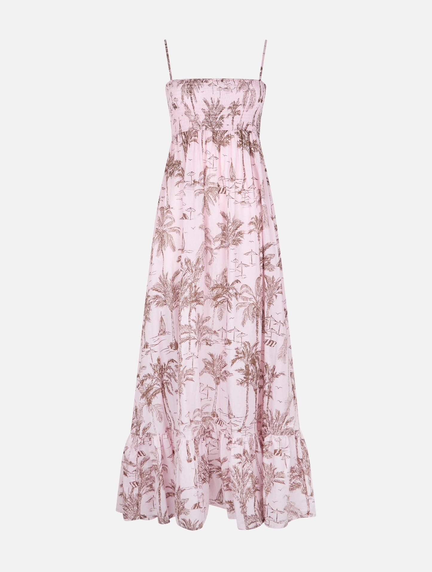 Woman cotton dress Jemma with smocked embroidery - MC2 Saint Barth