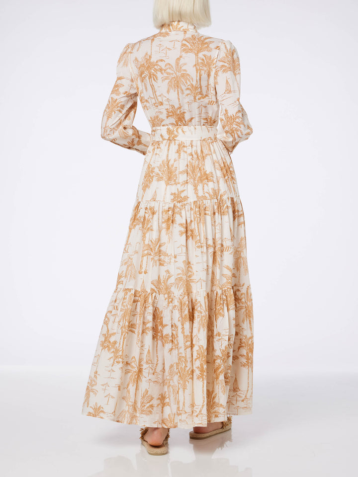 Woman Toile de Jouy cotton dress Jensen - MC2 Saint Barth