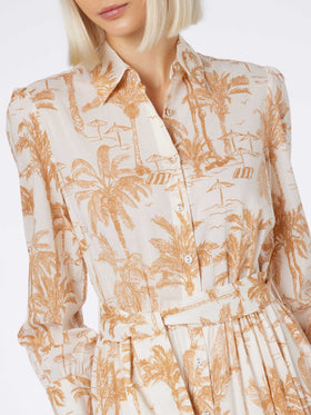 Woman Toile de Jouy cotton dress Jensen - MC2 Saint Barth