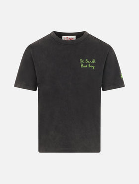 Boy black cotton t-shirt Josh - MC2 Saint Barth