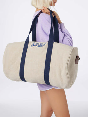 Natural linen travel duffle bag Jetleg - MC2 Saint Barth