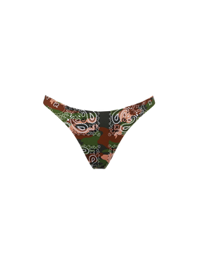 Woman cheeky swim briefs with mimetic bandanna print - MC2 Saint Barth