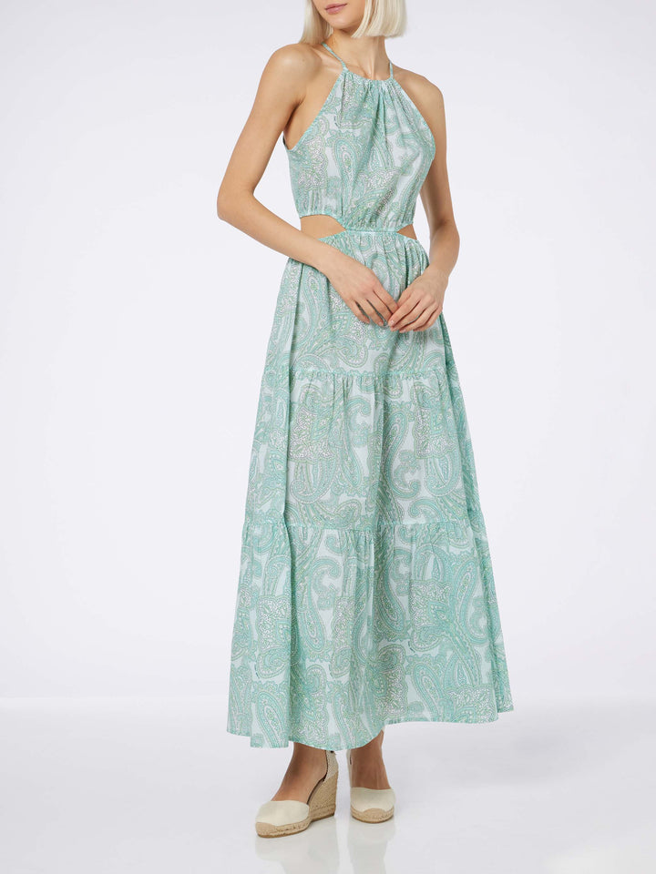 Woman cut out long dress Kaby with paisley print - MC2 Saint Barth
