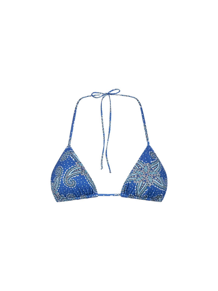 Top bikini Leah triangolo con stampa paisley star