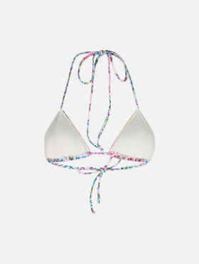 Woman radical flower patch triangle top swimsuit Leah