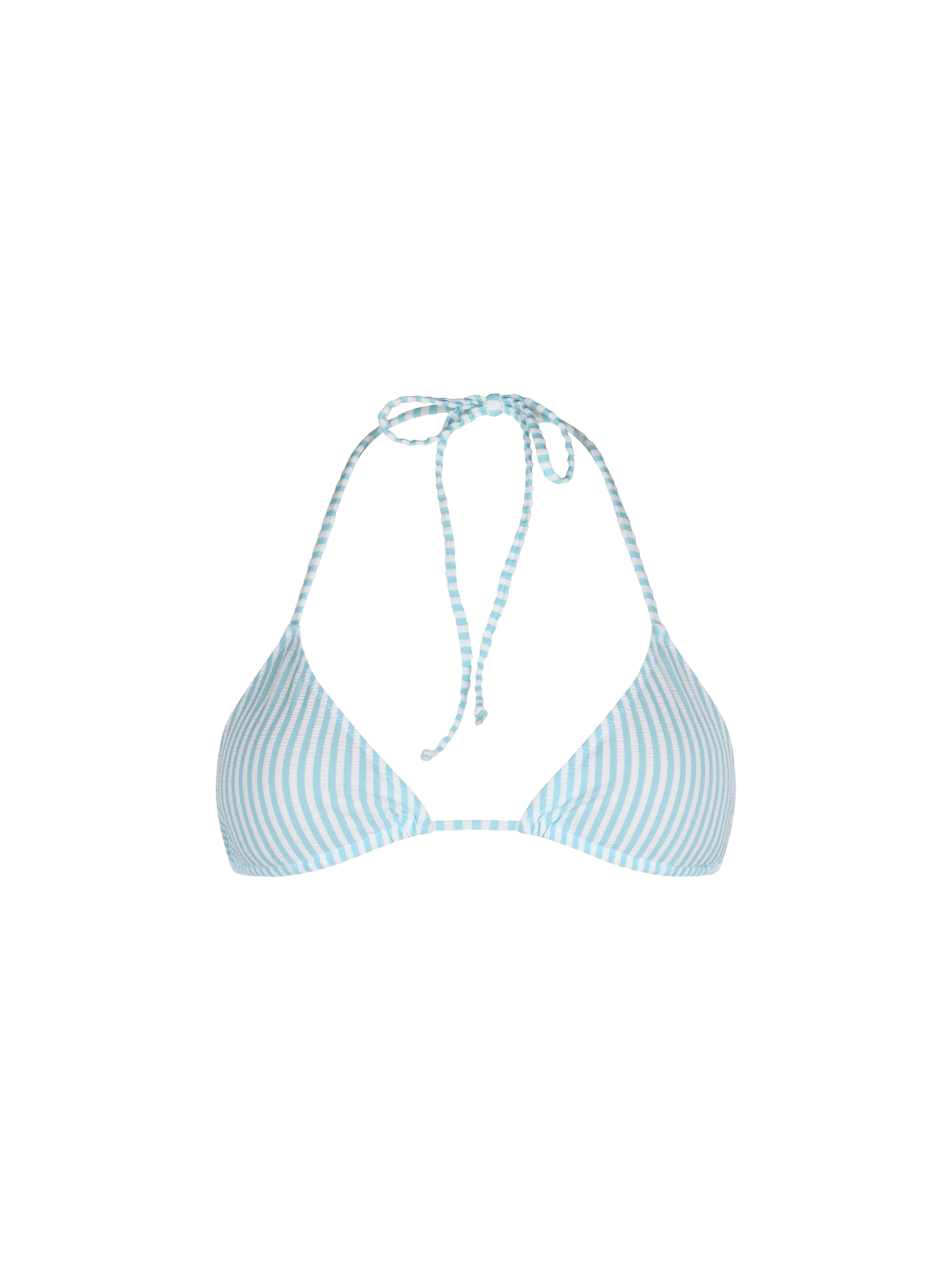 Woman seersucker striped triangle top swimsuit Leah - MC2 Saint Barth