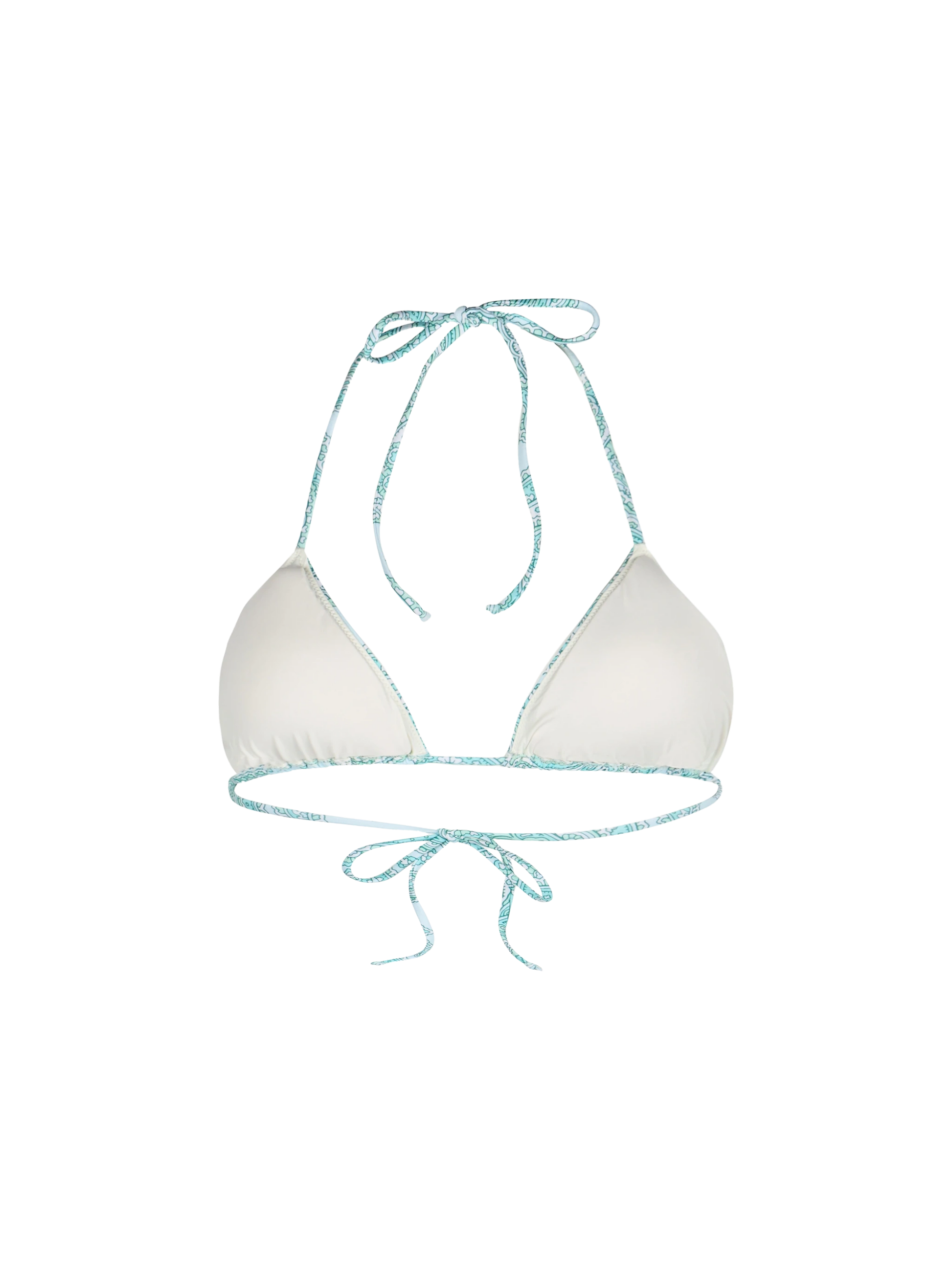 Woman water green paisley triangle top swimsuit Leah - MC2 Saint Barth