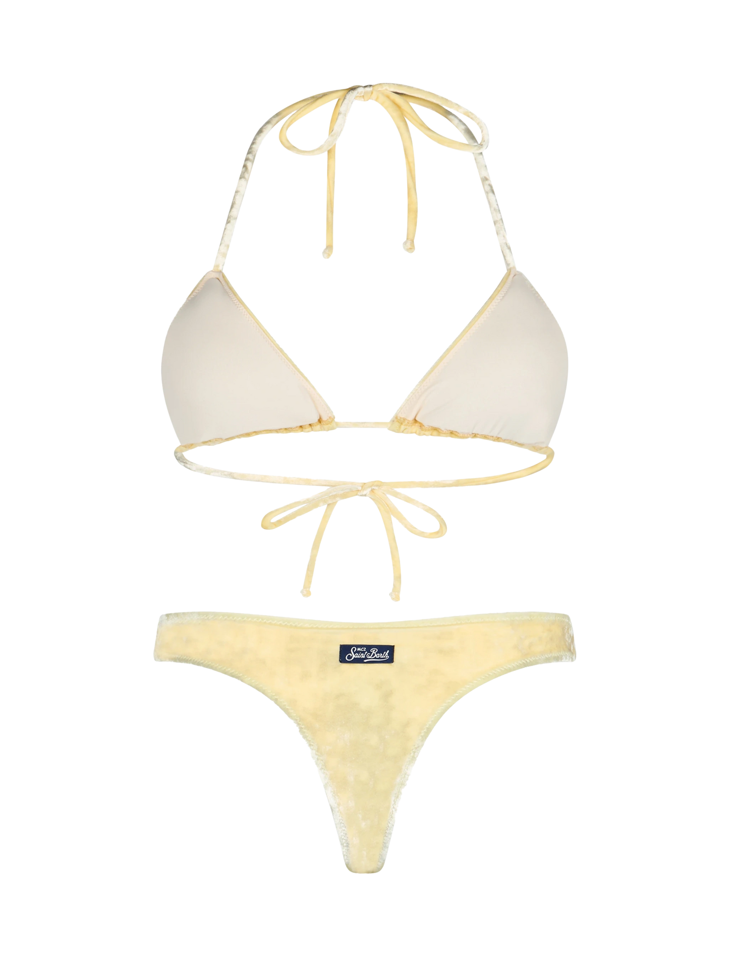 Woman yellow chenille triangle bikini Leah Naomi - MC2 Saint Barth