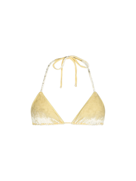 Woman yellow chenille triangle top swimsuit Leah - MC2 Saint Barth