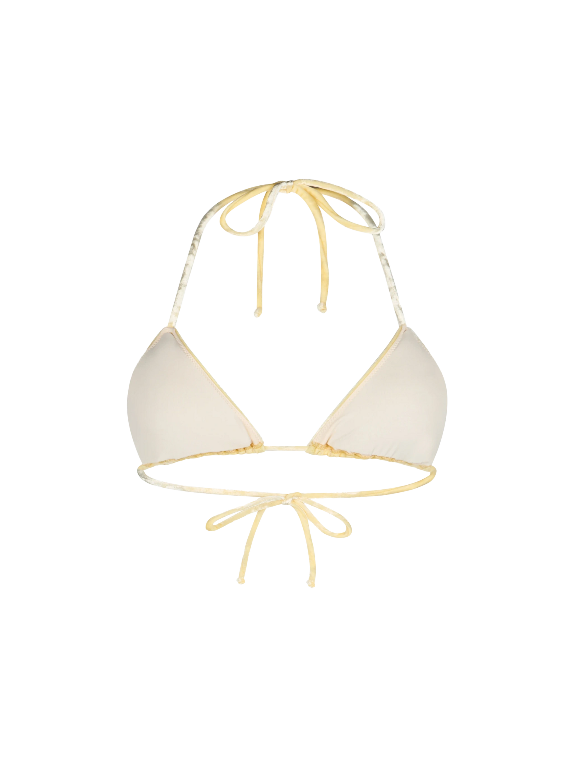 Woman yellow chenille triangle top swimsuit Leah - MC2 Saint Barth