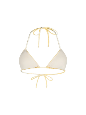 Woman yellow chenille triangle top swimsuit Leah - MC2 Saint Barth