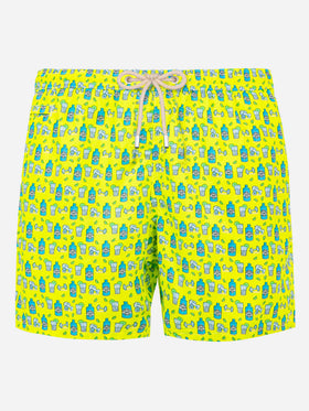 Man light fabric swim shorts with gin and gym print - MC2 Saint Barth