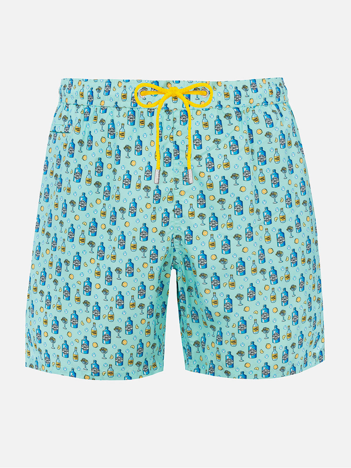 Costume da bagnoin tessuto leggero con stampa cocktail gin tonic