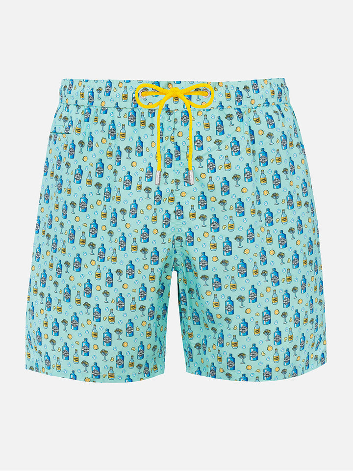 Costume da bagnoin tessuto leggero con stampa cocktail gin tonic
