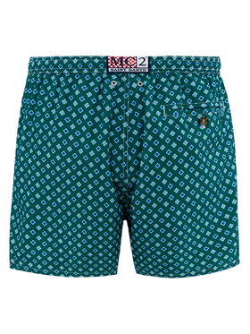 Man lightweight fabric swim-shorts Lighting Micro Fantasy with tie print - MC2 Saint Barth