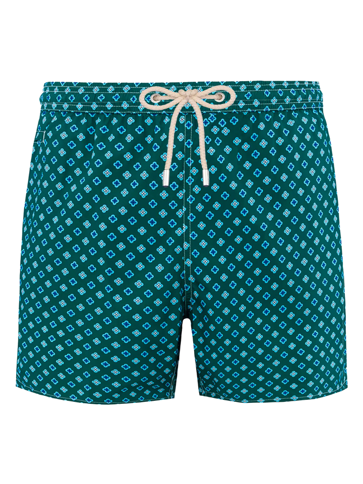 Man lightweight fabric swim-shorts Lighting Micro Fantasy with tie print - MC2 Saint Barth