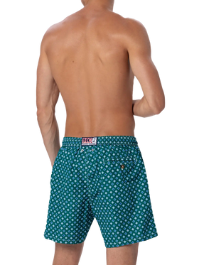 Man lightweight fabric swim-shorts Lighting Micro Fantasy with tie print - MC2 Saint Barth