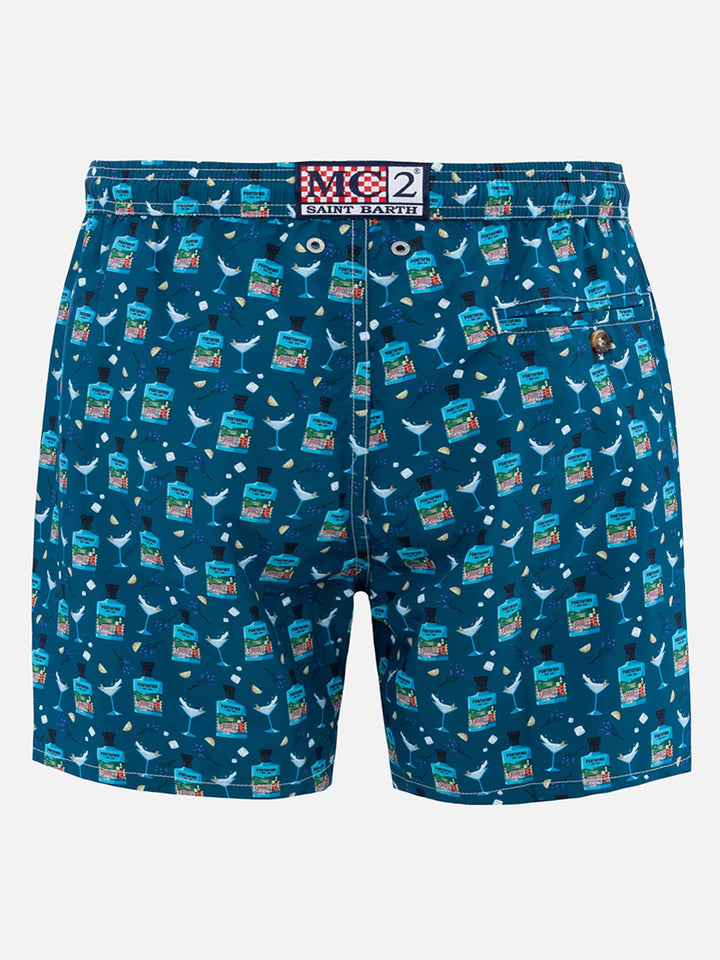 Lightweight fabric swim-shorts with cocktail Portofino Gin print | PORTOFINO DRY GIN SPECIAL EDITION
