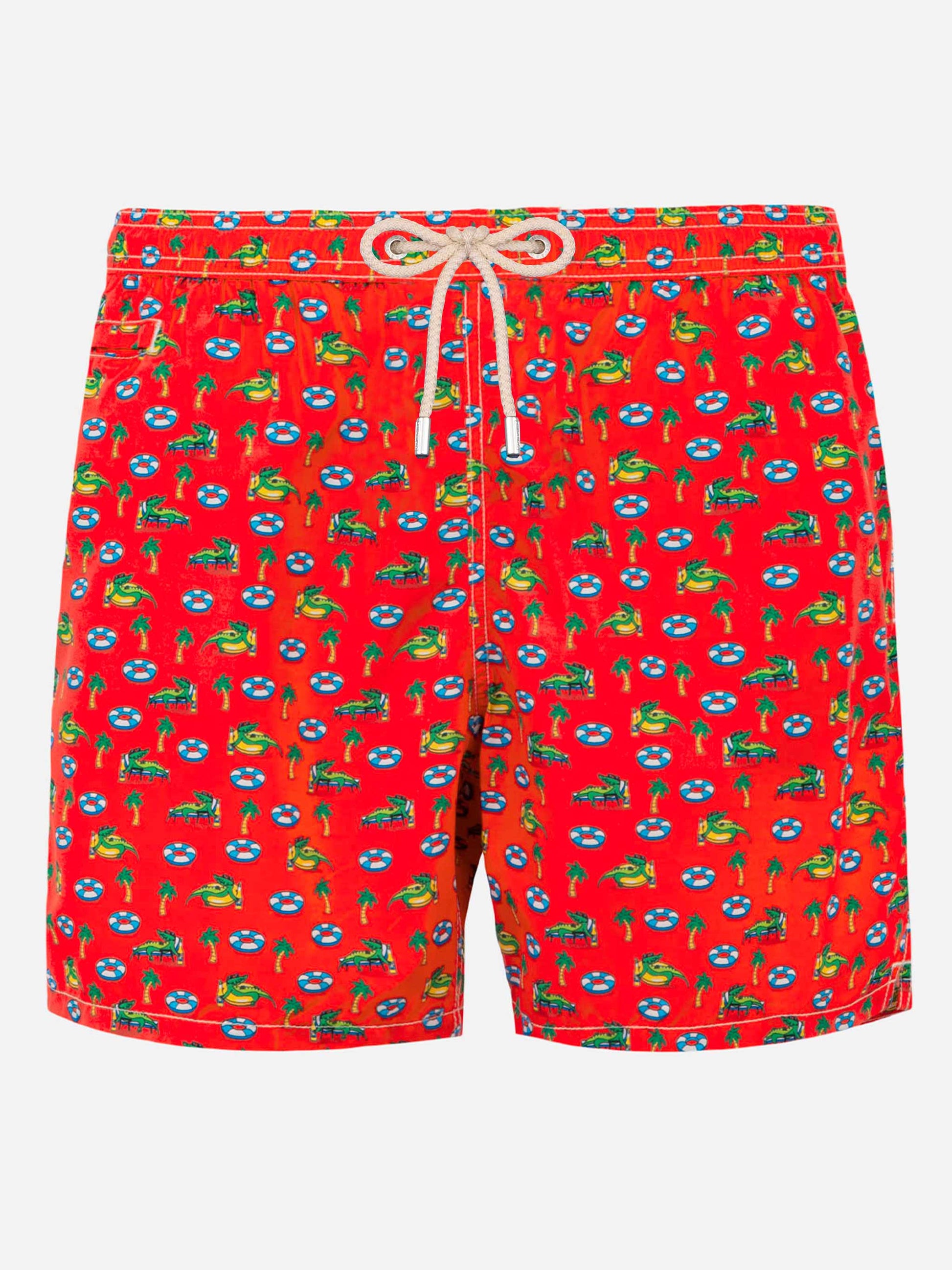 Man light fabric swim shorts with crocodile print - MC2 Saint Barth