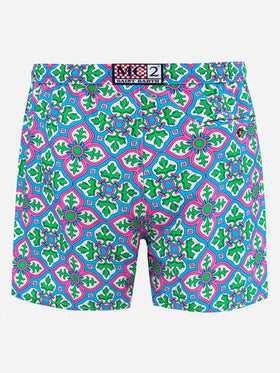 Lighting majolica print swim shorts