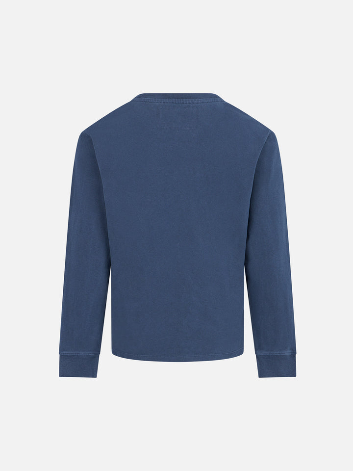 Boy heavy cotton blue t-shirt - MC2 Saint Barth